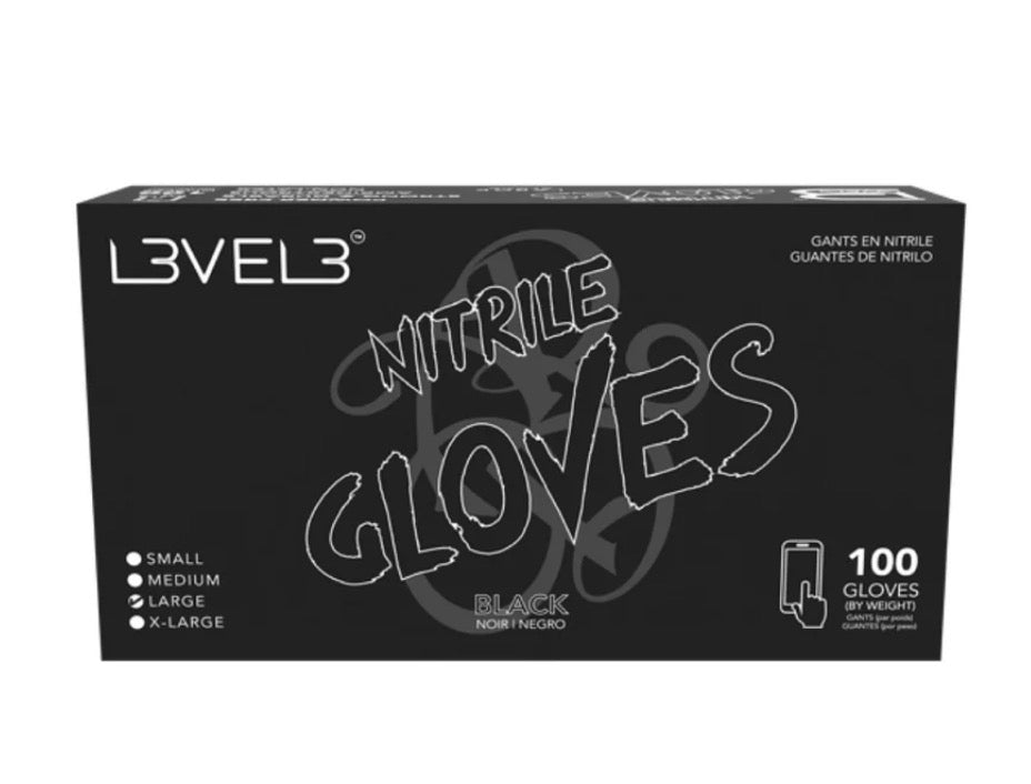 Level 3 Nitrile Gloves-Medium-Black (Daily Deal)